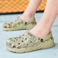 Crocs รองเท้าแตะสำหรับผู้ชาย,รองเท้าแตะรองเท้ากีฬากลางแจ้งรองเท้าสลิปลำลองรองเท้าแตะชายหาดเกาหลี