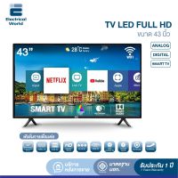 ABL LED TV FULL HD ขนาด 43 นิ้ว มีรุ่นให้เลือก ทีวีดิจิตอล ทีวีอนาล็อก ทีวี Wifi ภาพชัดระดับ Full HD ระบบเสียงสเตอริโอคู่ ดีไซน์บา