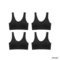 [แพ็ค 4 ชิ้น] Sabina เสื้อชั้นใน Seamless Fit  รุ่น Soft Collection (ไม่มีโครง) รหัส SBXK258 สีดำ