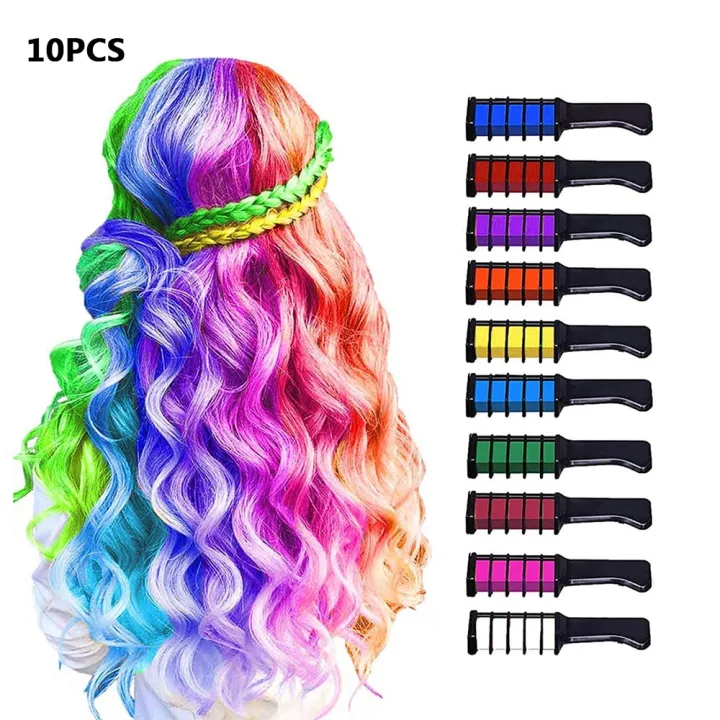 10 Color Hair Chalk for Girls Makeup Kit New Comb Temporary Washable Color Dye for Birthday Halloween Christmas Toys for Kids 10 Color Hair Chalk for Girls Makeup Kit New Comb Temporary Washable Color Dye for Birthday Halloween Christmas Toys for Kids
