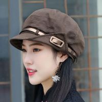 COD DSFGERRTYTRRE Han edition show face little loose big head circumference beret female spring co韩版显脸小宽松大头围贝雷帽女春季布帽短沿报童帽子画家帽八角帽9.24