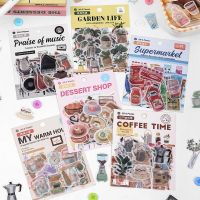 【LZ】 MOHAMM 40 Sheets Snacks Daily Life Stuff Stickers for Diary Journal Planners DIY Collage Decorative Material Supplies