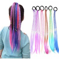 【Ready Stock】 ┋﹍ C18 1 PC New Girls Colorful Wigs Ponytail Kids Hair Accessories Head Band Hair Ornament Headbands Rubber Bands Beauty Hair Bands Headwear