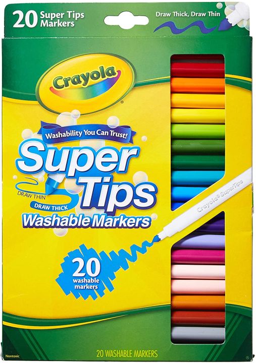 Crayola Super Tips Washable Markers, 20-Count