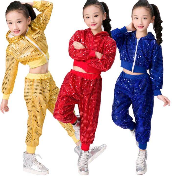 children-sequins-jazz-dance-modern-cheerleading-hip-hop-costume-for-kids-boy-girls-crop-top-and-pant-performance-outfits-clothes