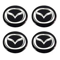 ราคาต่อ 4 ดวง สติกเกอร์ MAZDA มาสด้า สติกเกอร์เรซิน sticker rasin ขนาด 45 / 50 / 70 มิล