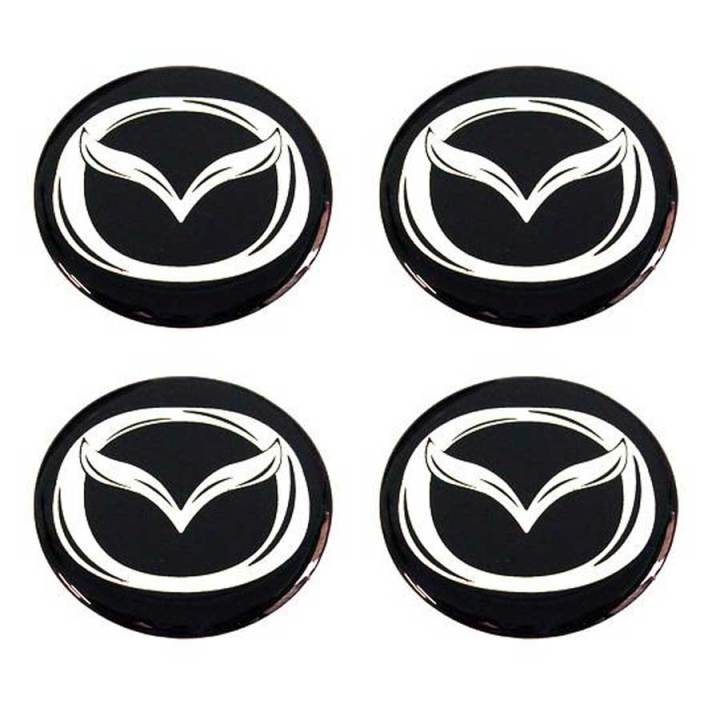 สติ๊กเกอร์ติดดุมล้อ-สติ๊กเกอร์เรซินโลโก้-ล้อแม็ก-mazda-มาสด้า-ขนาด-45mm-1-ชุดมี-4-ชิ้น