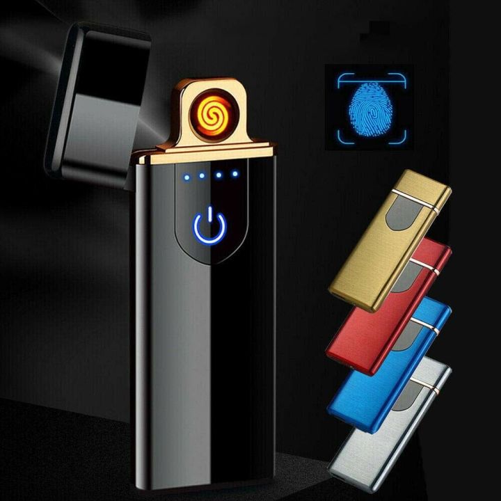 Electric Lighter Plastic Windproof Flameless Touch Induction USB