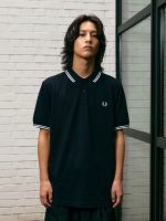 ◎☃003 FRED PERRY 23ปีเสื้อยืดแขนสั้นมีหูเสื้อโปโลข้าวสาลีปกผ้าฝ้าย Business Casual M3600