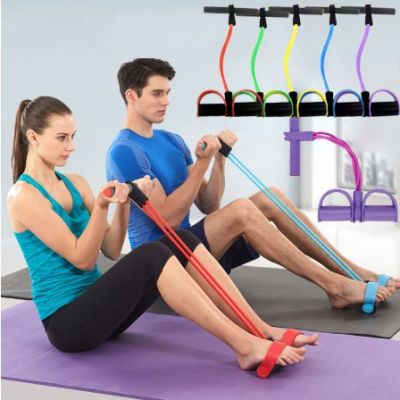 App 4 Tube Fitness Resistance Bands Tummy Trimmer Sit Up Exercise Waist Abs Workout Fitness Equipment Gym Body Fitness Tool for Yoga Home Equipment Sl