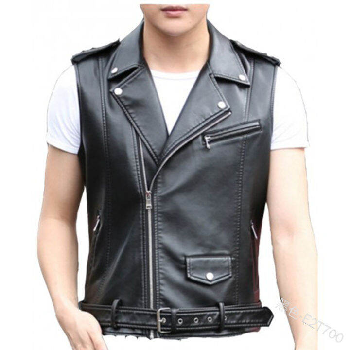 Short leather clearance vest