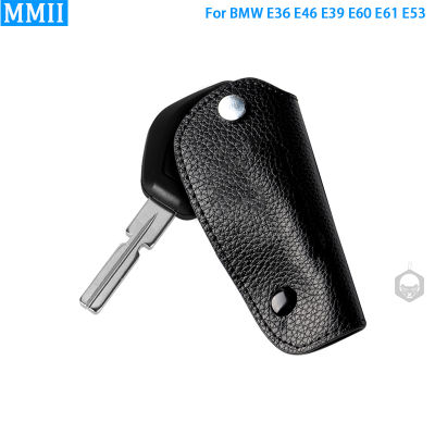 【CW】For BMW E36 E46 E39 E60 E61 E53 MMII For Car Key Case Leather Cover Key Ring Key Chain Key Protector Case Accessories