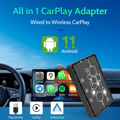 CPA7 Carplay AI Box ระบบแอนดรอยด์สมาร์ทมินิกล่อง AI เครือข่าย Wifi Carplay ไร้สายแอนดรอยด์สำหรับรถยนต์อัตโนมัติพร้อม Carplay