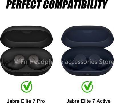 Case for Jabra Elite 7 Pro/Elite 7 Active Case/Elite75T Case for Men with Keychain Carabiner Armor Rugged TPU Protective Cover Wireless Earbud Cases