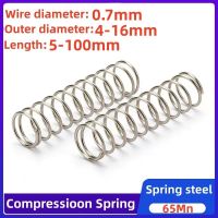 【LZ】 Shock Absorbing Pressure Return Compression Cylindrical Helical Coil Backspring Compressed Spring 65Mn Steel WD 0.7mm Custom