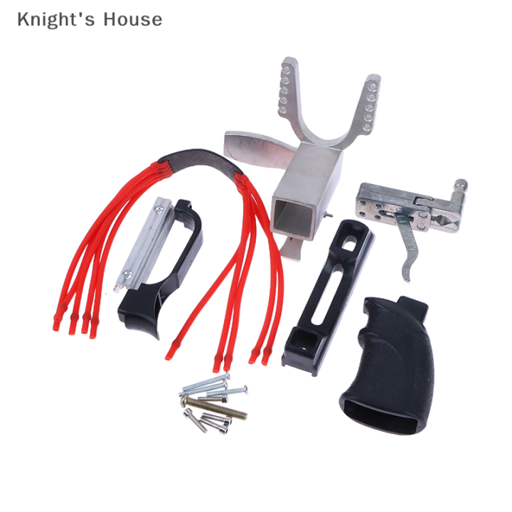 knights-house-เครื่องหนังสติ๊กสแตนเลสชิ้นส่วนหนังสติ๊กก้านยาวเข็มขัดยางทริกเกอร์อุปกรณ์ล่าสัตว์