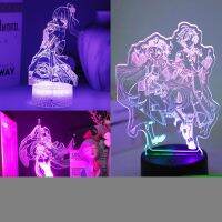 【CW】 New Genshin Hu Tao Xiao Led Night Anime Lamp Kid Bedroom Birthday Yae