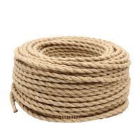 NEW 0.75mm 2 Vintage Hemp Cord Twisted Cable Retro Lamp Cord Braided Electrical Wire For DIY Lights
