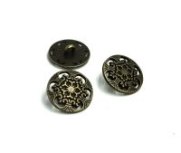 15mm&amp;20mm bronze&amp;silver Shank Button Metal Buttons Hollow Carved Flower Sewing Metal Buttons 20pcs Haberdashery