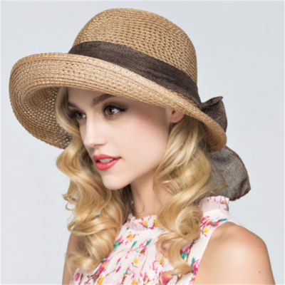 Womens Straw Hat Sun Cap Fashion Casual Beach Sun Visor Brim Floppy Hats