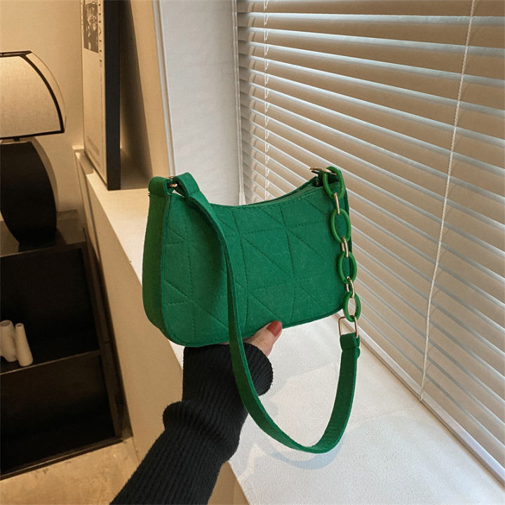 กระเป๋าสตรี2023แฟชั่นใหม่อินเทรนด์เกาหลีกระเป๋าสะพายที่เรียบง่ายสบายๆกระเป๋า-messenger-ที่เรียบง่ายย้อนยุคใต้วงแขนกระเป๋า
