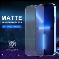 กระจกนิรภัยกันรอยหน้าจอ Matte สําหรับ iPhone 14 13 12 11 Pro Max Mini X XR XS Max 8 7 6 Plus