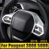 อุปกรณ์เสริมรถยนต์สำหรับ Peugeot 3008 5008 GT 2016 2017 2018 2019 2020 2021 2022 2023ไฮบริดพวงมาลัยเลื่อมแผ่นครอบสติกเกอร์