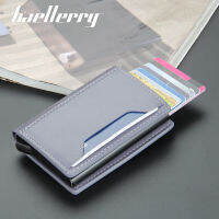 Baellerry Men S Aluminium Anti-Magnetic Anti-Theft Card Bag Rfid Short Automatic Card Female Card Set Bag Wallet