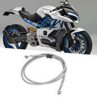 150cm/59.1in สายเบรครถจักรยานยนต์ Silver Steel PVC ฉนวนกันความร้อน Universal Motorbike Accessory