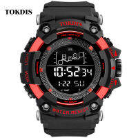 TOKDIS New Fashion Men Orange Multifunction Waterproof Big Dial LED Digital Watch Men Casual Sport Men Watches Relogio Masculino