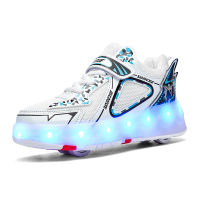 Roller Skates Four Wheels Children Shoes  Fashion Girls Boys Kids Baby Led Light Sport Casual Boot Running Skating Sneaker