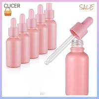 CBT 6Pcs 30มล. ขวดหยดแก้ว 1ออนซ์คะ เคลือบสีชมพู ขวดหยอดตา รีฟิล ขวดแก้วตัวอย่างการเดินทางที่ว่างเปล่า น้ำมันหอมระเหย