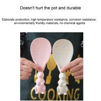 ☃ for Creative Standing Rice Spoon with Cartoon Rabbit Shape Handle Wheat Straw Non-Stick Three-Dimensional Shovel Plastic Service