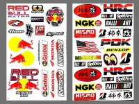 สติ๊กเกอร์แต่งรถ RED BULL HONDA HRC NGK RALLIART รถมอเตอร์ไซค์ บิ๊กไบค์ รถซิ่ง สติ๊กเกอร์ติดกระจก แต่งรถรถยนต์ รถกระบะ ติดหมวกกันน็อค จำนวน 2 แผ่น