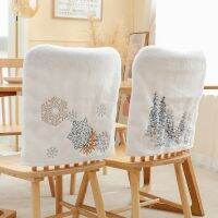 Soft Cloth Chair Cover Nordic Style Snowflake Christmas Tree Chair Cover For Home Happy New Year Dinner Table Party Decoration