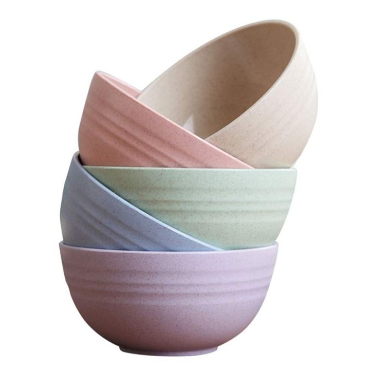 5-pcs-12cm-cereal-bowls-wheat-straw-unbreakable-reusable-bowlad-bowl-soup-bowl-noodle-container-mixing-bowls