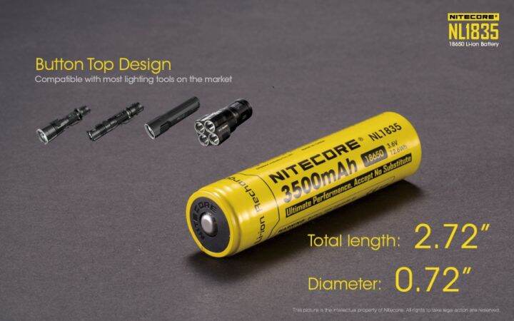 nitecore-ถ่านชาร์จ-nl1835-3-6v-1-ก้อน-มีวงจร-ของแท้