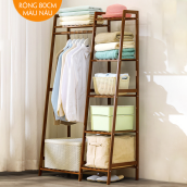 Kệ, tủ quần áo hình thang bằng gỗ tre chống mối mọt, ẩm mốc, kích thước rộng 80cm phong cách Hàn Quốc, phù hợp cho không gian gia đình bạn.