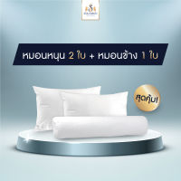 Solomon mattress ชุดหมอนหนุนพร้อมหมอนข้างป้องกันไรฝุ่น (หมอนหนุน 2 ใบ + หมอนข้าง 1 ใบ)