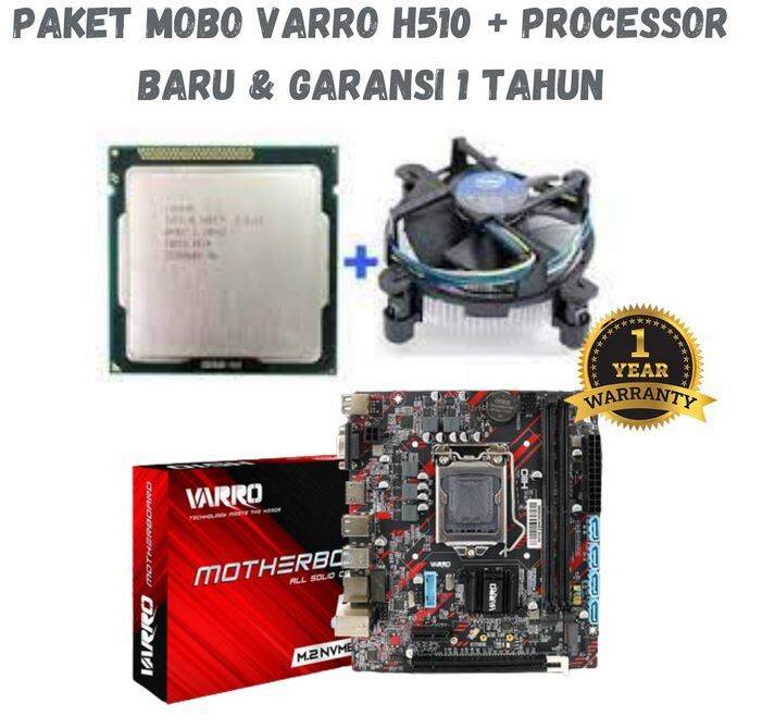 PAKET CORE I3-10105F + MOTHERBOARD H510 VARRO / PAKET CORE I3 GEN 10 ...