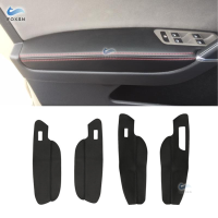 LHD For VW Golf 7 2014 2015 2016 2017 2018 4pcs Car Door Handle Armrest Panel Microfiber Leather Cover Trim