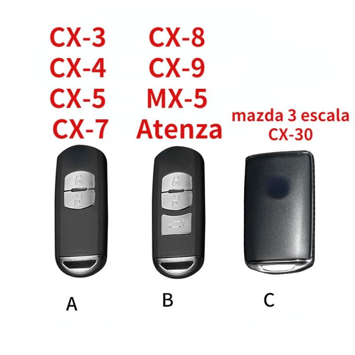 2023ใหม่-เคสกุญแจรถยนต์หนังโบว์สำหรับ-mazda-cx-3-cx-4-cx-5-cx-7-cx-8-cx-9-2009-mx-5-atenza-mazda-3-escala-cx-30กุญแจเคสกันกระแทก-fob