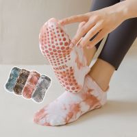 【YD】 New Cotton Breathable Tie-dye Short Socks Pilates Anti-slip Indoor Training Floor