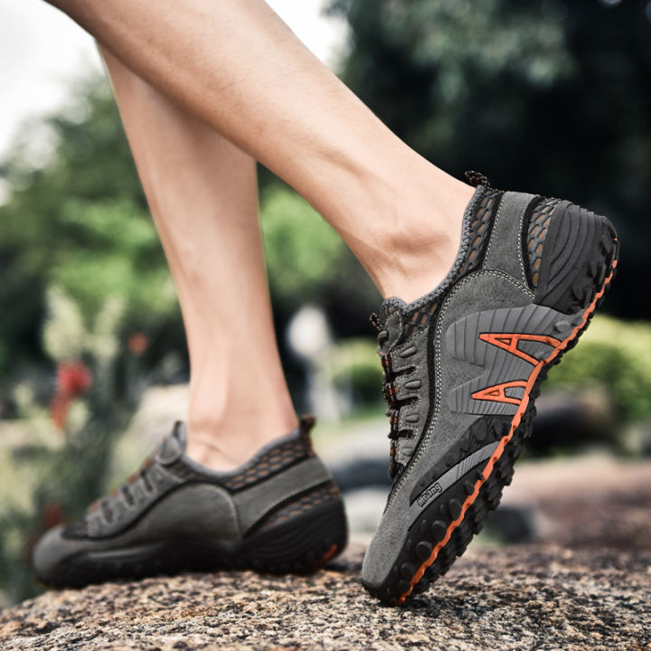 2023รองเท้าเดินป่ามืออาชีพ-รองเท้าเดินป่าสำหรับผู้ชาย-รองเท้าผ้าใบตาข่ายระบายอากาศได้ดีรองเท้ากีฬากันน้ำแห้งเร็วแบบนิ่มสำหรับใส่ปี