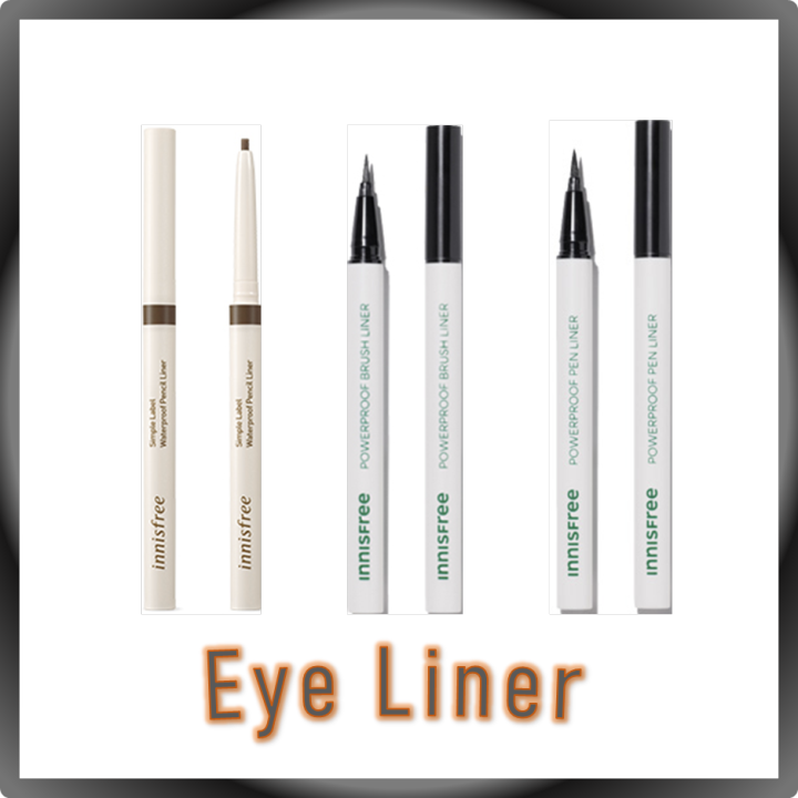 innisfree Eye Liner (Simple Label Waterproof Pencil Liner, Powerproof Brush Liner, Powerproof