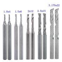 Hozly 1mm 1.5mm 2.0mm 2.5mm 3.175mm 10PCS Combo Milling Tools คาร์ไบด์ 1 ขลุ่ยเกลียวมิลลิ่งคัตเตอร์ CNC แกะสลักบิตเราเตอร์