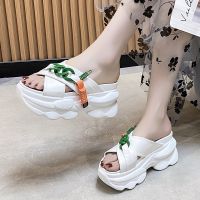 Hot sell New Summer Women Slippers Platform High Heel Shoes 9CM Wedge Sandals Non-slip Ladies Flip Flops Summer Beach Shoes