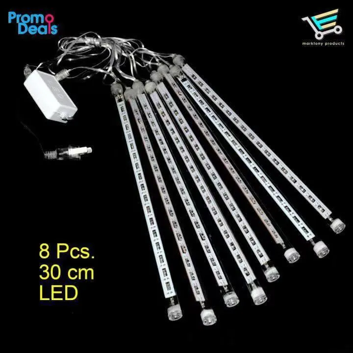 LED Meteor shower Christmas Lights 8 Tubes 30cm (WHITE) Lazada PH
