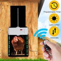 130ft RC Timing Control Chicken House Automatic Door Opener Door Opening Farm Chicken Pets Dog Door Opener Black 110-220V US/UK/EUplug 11.8 x 17.5inches