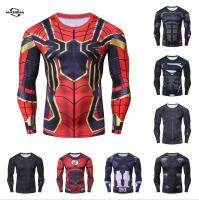 Marvel Super Hero Compression Fashion Casual Long Sleeve Men T-Shirt Summer Quick Drying Cosplay Costume Sportswear